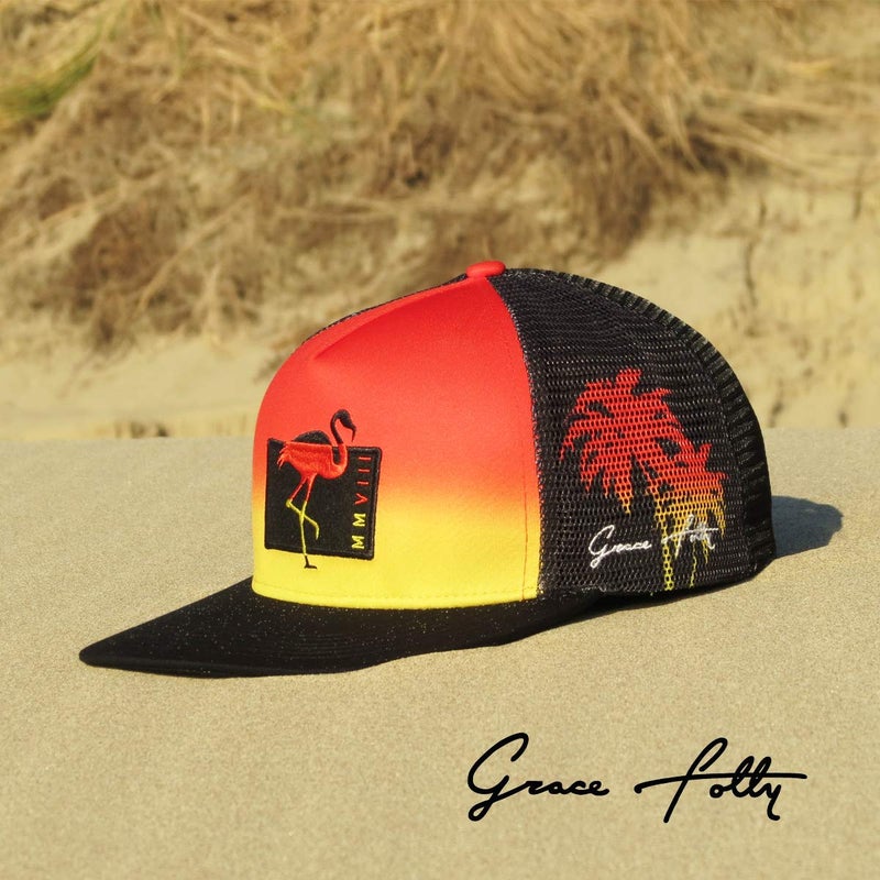 Grace Folly Trucker Hat for Men & Women. Snapback Mesh Caps (US, Alpha, One Size, One Size, Flamingo) - Image 4